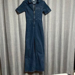 Urban outfitters zip up denim jumpsuit